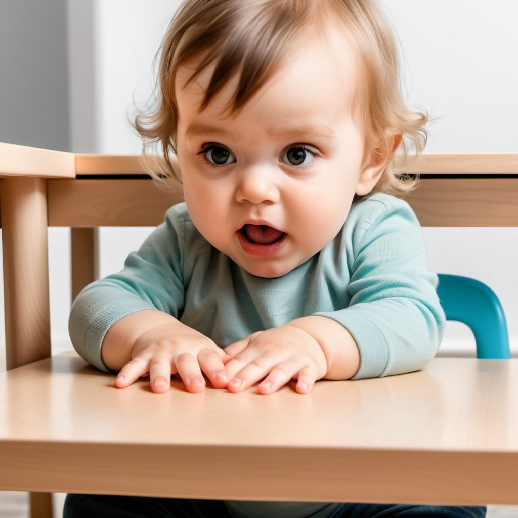 toddler sitting at table